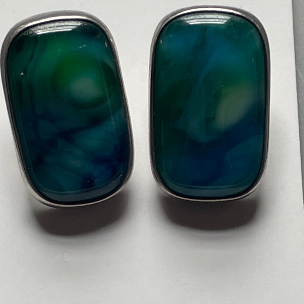 Charles Albert .925 Blue And Green Earrings